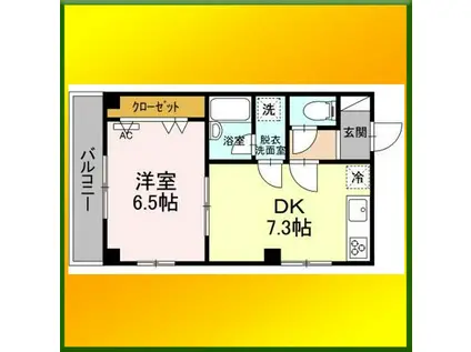 イレール並木(1DK/2階)の間取り写真