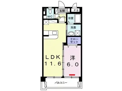 レアハウス(1LDK/2階)の間取り写真