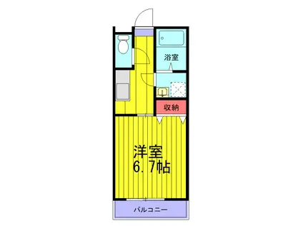 プレステージ谷塚III(1K/1階)の間取り写真