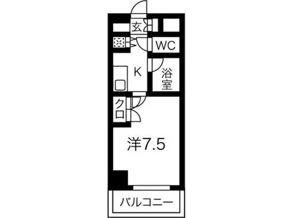 フォーシーズン(1K/6階)の間取り写真