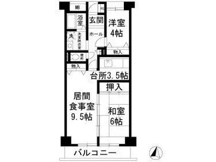 フレール綾瀬1(2LDK/1階)の間取り写真