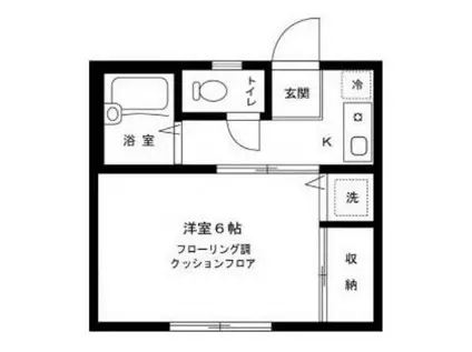 バードソングプレイス(1K/2階)の間取り写真