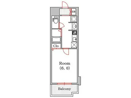 シティーアリーナ阿波座西(1K/3階)の間取り写真