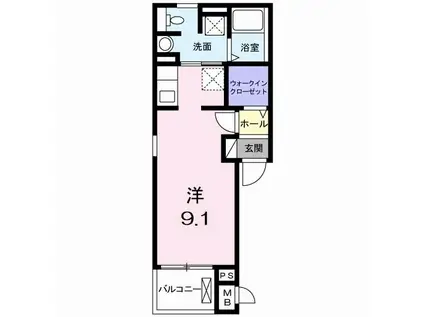 アーバン ドリーム 小久保(ワンルーム/2階)の間取り写真