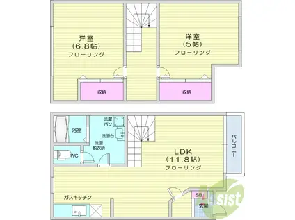 PARTERREⅡ(2LDK/1階)の間取り写真