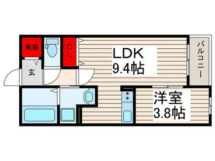 DOMANI(1LDK/2階)の間取り写真