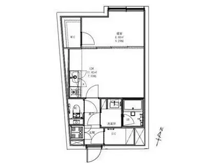 LUDENS中板橋II(1LDK/3階)の間取り写真