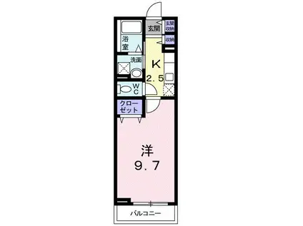 メゾン ド ソレイユ(1K/2階)の間取り写真