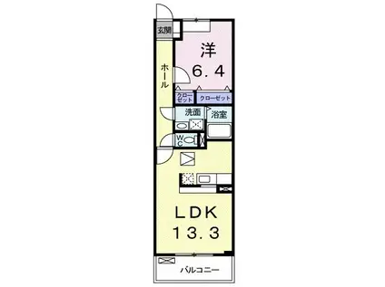 メゾン・エスポワール(1LDK/2階)の間取り写真