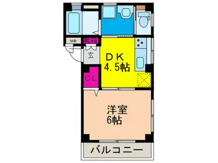 ベルツリーハウス鈴木(1DK/2階)の間取り写真