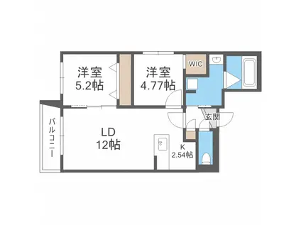 DAIYA SFIDA SAPPORO CITY(2LDK/2階)の間取り写真