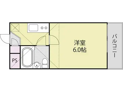 ビーナスフォート(1K/1階)の間取り写真