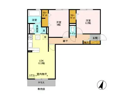 コンフォールコート(2LDK/1階)の間取り写真