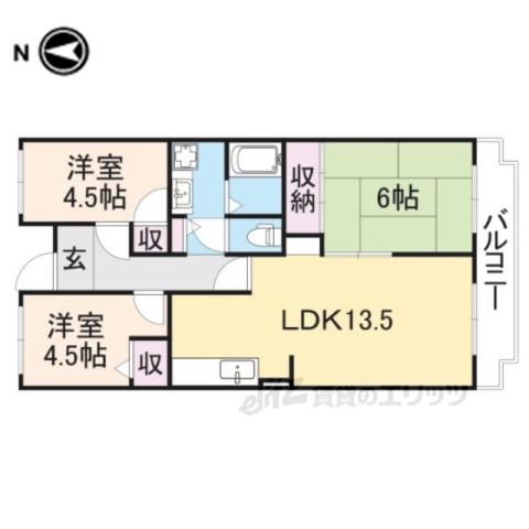 エスポワールK15(3LDK/4階)の間取り写真