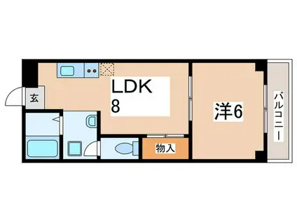サンライム(1LDK/3階)の間取り写真