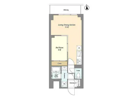 コンフォリア竹ノ塚イースト(1LDK/9階)の間取り写真