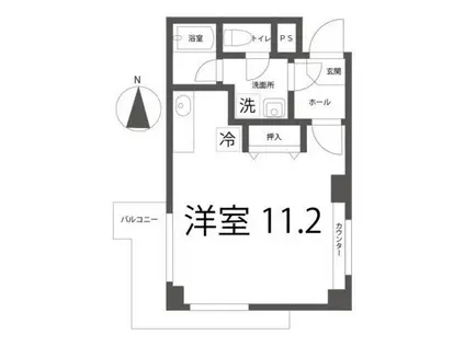 ラ・カンタータ(ワンルーム/4階)の間取り写真