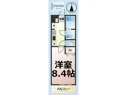 シャトーボナールIII(1K/3階)の間取り写真