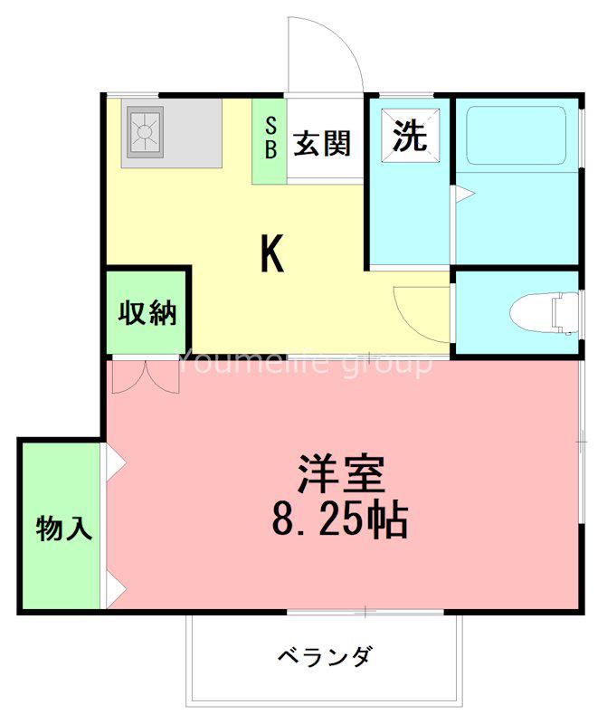 ウッドベル21(1K/1階)の間取り写真