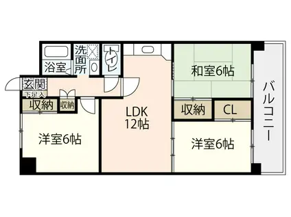 吉見園コーポ(3LDK/2階)の間取り写真