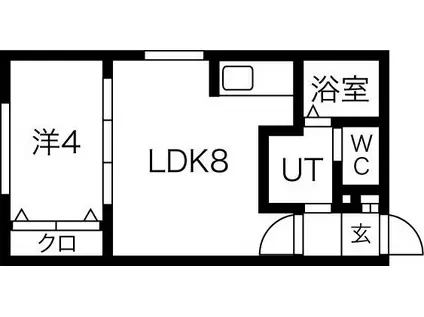 フラットJ南郷通(1LDK/4階)の間取り写真