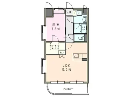 ヴェルドミールII(1LDK/3階)の間取り写真
