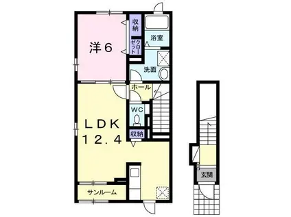 サンリットネアIII(1LDK/2階)の間取り写真