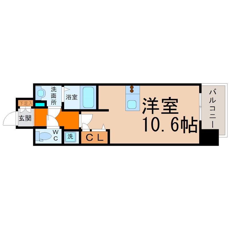 プレサンス久屋大通セントラルパーク(ワンルーム/3階)の間取り写真