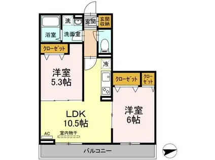 セジュール西台3(2LDK/3階)の間取り写真