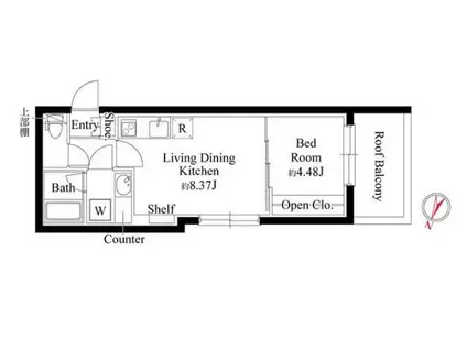 グランパセオ代々木上原(1LDK/3階)の間取り写真