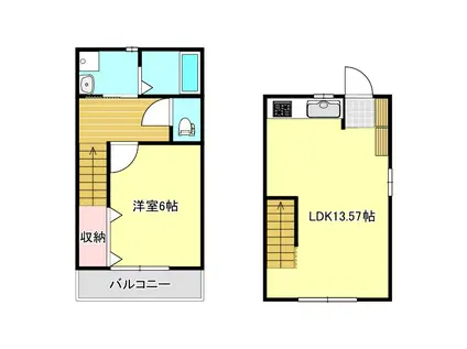 クレスト南昭和(1LDK/2階)の間取り写真