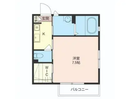 ヴェイヒル相模(1K/2階)の間取り写真