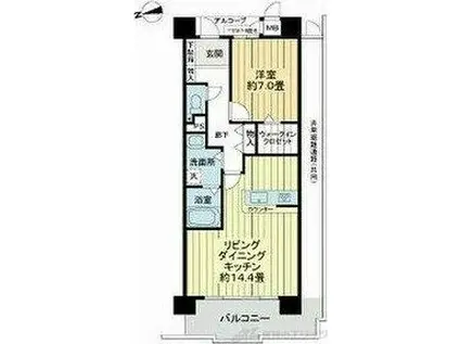 淀川リバーサイドタウンさくら13番館(1LDK/14階)の間取り写真