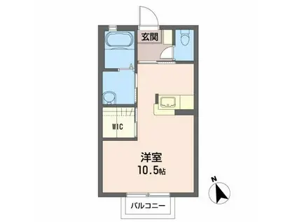 国見グリーンルーフ(ワンルーム/2階)の間取り写真
