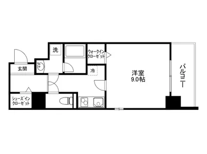 グーテンターク富田II(1K/7階)の間取り写真