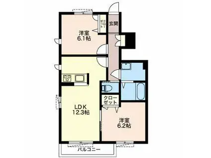 エスフローラ(2LDK/1階)の間取り写真