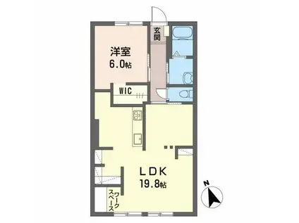 ビレッジ紫陽花 A(1LDK/1階)の間取り写真