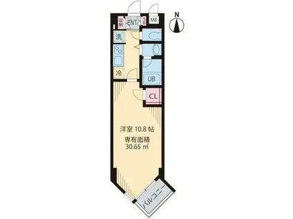 ビイルーム自由が丘(1K/2階)の間取り写真