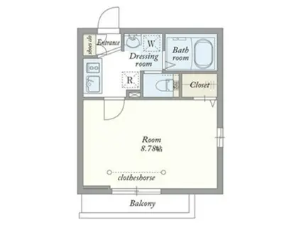 ハピネス ヒロ(1K/2階)の間取り写真