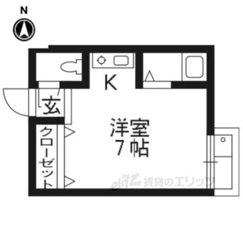 コットンハウス95(1K/4階)の間取り写真