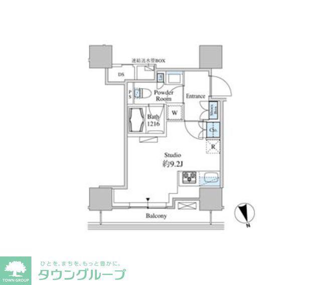 ベルファース芝浦タワー(ワンルーム/9階)の間取り写真
