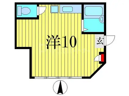 第12アサヒハイツ(ワンルーム/1階)の間取り写真