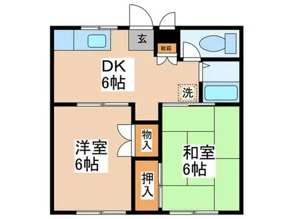 藤コーポ(2DK/2階)の間取り写真