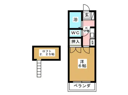 グリーンハイムマツイ(1K/1階)の間取り写真