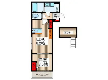 グランエスポワール東浦和(1LDK/3階)の間取り写真