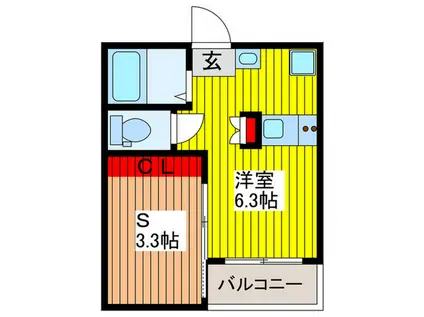 BLANC大宮(ワンルーム/2階)の間取り写真