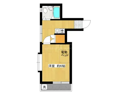 ユングハイム(1K/1階)の間取り写真