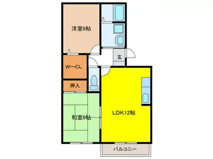 ウエストアベニュー(2LDK/3階)の間取り写真