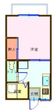 メゾネット以和貴(1K/2階)の間取り写真
