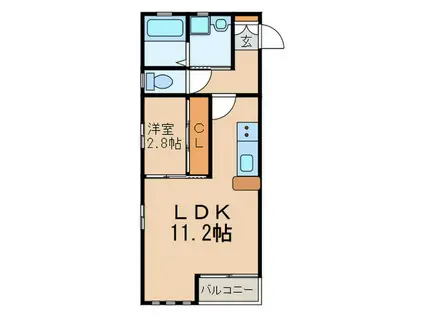 SERENO(1LDK/4階)の間取り写真
